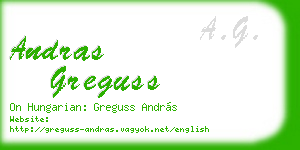 andras greguss business card